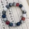 Pulsera de Raíz de Bodhi de Jade Blanco Natural, Suave y Flexible, Versión Estudiante, Cuentas de Bodhi en Gris Humo Degradado, Pulsera para Hombres y Mujeres