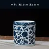 Jingdezhen porta-canetas de porcelana azul e branca material de escritório para ensino estudo papelaria escritório porta-canetas de cerâmica grande