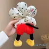 Lindo Scrunchie de Flor de Trasero de Mickey para Mujer, Goma para el Cabello de Bola Rellena de Algodón de Alta Gama, Cuerda de Pelo de Felpa para Cola de Caballo