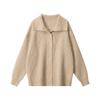 Heyhenry Cardigan de Punto Retro con Solapa Otoño e Invierno para Mujer 2025 Nuevo Estilo Holgado Perezoso Chaqueta Suéter Estilo Japonés