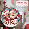 Natal Papai Noel Bem-vindo 2026 Acrílico Plano 2D Pingente para Carro Mochila Ornamento Decoração Adereços
