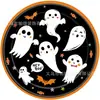 Novo Cartoon Decoração de Festa Temática Laranja de Halloween Arranjo Guardanapo Prato de Papel Toalha Utensílios de Mesa Conjunto