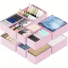 Caja de Almacenamiento Plegable para Ropa Interior del Hogar con Compartimentos, Rejilla Organizadora para Sujetadores y Calcetines de Armario, Caja Organizadora Tipo Cajón