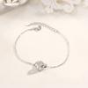 Pulsera de Plata Esterlina S925 Pulsera de Pareja de Doble Anillo Pulsera Femenina de Alta Gama de Corea del Sur Pulsera de Nicho Amor a Distancia Cuerda de Mano Tejida