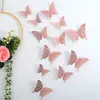 Adesivos de Parede Borboleta 3D Vazada Amazon Decoração de Parede Layout de Parede da Sala de Estar Adesivos Criativos de Metal