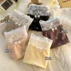 Bragas de Satén con Encaje Francés Transpirables 10A Entrepierna Antibacteriana Cintura Baja Tanga de Puro Deseo para Mujer Bragas sin Costuras de Cintura Baja