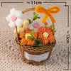 Mini Cestas de Flores Tejidas, Margaritas Pequeñas, Flores Tejidas, Recuerdos para el Día de la Madre y Graduación, Regalos Decorativos, Venta al por Mayor Transfronteriza