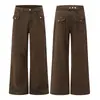 Pantalones de Trabajo Muxi Clothing con Diseño de Botones Retro Americano para Hombre Vintage Sueltos Casual Rectos Modernos