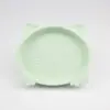 Set de Vajilla de Silicona de Grado Alimenticio para Suplementos Alimenticios Infantiles, Plato con Ventosa con Forma de Gato, Plato para Bebé para Alimentarse Solo
