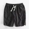 Algodão e Linho Fresco e Confortável Comércio Exterior Original Verão Masculino Respirável Linho Reto Casual Shorts Calças Cinco Pontos Tendência