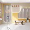 Fondo de pantalla de transmisión en vivo para tienda de ropa de celebridad de marca de moda tridimensional 3D, lujo ligero, alta calidad, tela de pared kwas para mujer, papel tapiz 5D
