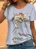 2024 Nuevo para Mujer Manga Corta Exportación Europea y Americana Spot Aliexpress Ebay Amazon Estación Independiente Tops de Gato