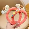 Nueva diadema para niños, antideslizante, de Corea del Sur, con horquilla para el pelo, de peluche para estudiantes, linda diadema para lavarse la cara con las orejas de niña