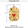 Sete contas de amor francês joaninha titânio aço diy pingente feminino 14k real ouro lua cruz pingente de jóias de aço inoxidável