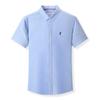 Camisa de Manga Corta Bordada Paul 100% Algodón Transfronteriza Casual Oxford para Hombre Camisa de Color Sólido para Hombre Verano