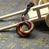 Rayo Natural Mini Gan Kun Yin Yang Dátil Melocotón Siete Estrellas Lagerstroemia indica Prohibido Dorado Uno Collar Tallado Hecho a Mano Puro