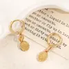 Brincos Redondos de Luxo Retro Criativos Moda Brincos Redondos Banhados a Cobre Ouro 18K Real Brincos de Alta Qualidade