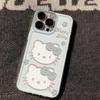 Capa para iPhone 15/14/13 da Hello Kitty Azul com estampa de desenho animado Apple 16promax 11/12 resistente a quedas