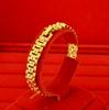 Cadena de Reloj de Oro Aluvial para Mujer, Pulsera Versátil de Estilo Urbano, Imitación de Moneda Europea Oro 24K Estilo Pareja, Pulsera Estrecha para Hombres y Mujeres
