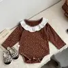 Mameluco Floral para Bebé y Niño Pequeño Niña Bebé Niños Algodón Clase A Ropa de Casa Volante Flor Encaje Ropa de Otoño Capa Base Body Triángulo