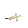 Estilo coreano simples S925 Sterling Silver Diamond Cross Ring Anel de dedo de estrela dividida de cor aberta feminina