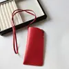 Bolsa de Óculos Estilo Francês Colar para Mulheres, Cordão de Couro Estojo para Óculos de Sol, Pingente de Bolsa de Óculos para Pendurar no Pescoço em Couro Corrente para Suéter