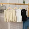 Camiseta sin mangas de color liso americano con cintura corta para mujer, ropa de verano, aspecto entallado, holgada, versátil, top tipo chaleco elegante
