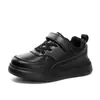 Zapatillas casuales para niños para la escuela, nuevas zapatillas de cuero de otoño para niños, zapatillas para niñas mayores, zapatos negros de comercio exterior