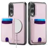 Funda para Teléfono Móvil con Soporte para Tarjeta Magnética Adecuada para Samsung S25 Galaxy A17 Anti-Caídas Dos en Uno Base Magnética Inferior Cubierta Protectora