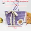 Bolsa de Playa de Cuerda de Algodón de Gran Capacidad Nueva Moda Bolso Tejido para el Hombro Versátil Bolso de Hombro Casual