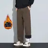 Pantalones de Pana para Hombre Otoño Invierno 2026 Nuevo Estilo Pantalones de Algodón Cálidos con Felpa Pantalones Deportivos Casuales de Pierna Recta para Niños