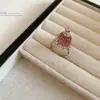 Anillo de Uva Pudín de Zirconia Estilo Ins Coreano Diseño Exquisito Anillo para Dedo Índice de Nicho Pendientes Versátiles de Lujo Ligero para Mujeres