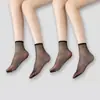 Medias de Seda de Cristal Antideslizantes Calcetines para Mujer Sin Marca Ultra-finos Transparentes al Tacto Calcetines con Masajeador de Pies Verano Color Piel Medias de Seda Anti-enganche