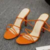 2025 Sandalias de Tacón Ultra Alto con Cruz para Deseos de Talla Grande, Comercio Exterior Europeo y Americano, Peep-Toe con Correas Envolventes y Tacones Finos