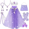 Set de Capa de Halloween, Set Completo de Accesorios de Halloween, Bolsa, Peluca, Aretes, Accesorios para el Cabello, Capa, Corona, Set de Collares