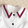 Vestido de Traje Transfronterizo Verano Conjunto de Dos Piezas Fibra de Poliéster Roja Traje Infantil