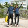 Traje de baño de aguas termales de estilo coreano para pareja, nuevo, dividido, moderno, adelgazante, de manga larga para playa, 2022