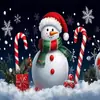 Amazon Transfronterizo Nuevos Manteles Individuales de Lino para Celebraciones Festivas, Árbol de Navidad, Muñeco de Nieve, Estampados Divertidos