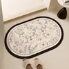 Tapete de Piso de Lama Diatomácea Antiderrapante Resistente à Sujeira Tapete de Absorção de Água Tapete para Porta de Banheiro Toque de Luxo Francês Tapete de Piso para Banheiro Doméstico