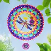 Spinner de Viento Grande de Acero Inoxidable con Diseño de Mandala Visual 3D, Carrillón de Viento Giratorio para Decoración Colgante de Jardín y Patio Exterior