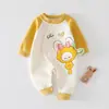 Ropa Jingqi para recién nacidos, colección de primavera y otoño, mameluco de una pieza estilo nuevo, conjunto cálido y acolchado de manga larga para que los bebés lo usen al aire libre en primavera y otoño