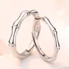 Anillo de Pareja de Plata de Ley S925 Original Bambú Viento Bambú Anillo de Cola para Hombre y Mujer Anillo Regalo para Enamorados Venta al por Mayor