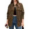 Jaqueta estilo retrô americano com estampa de leopardo, peça externa jeans, nova coleção outono 2026, solta e confortável, top versátil para mulheres