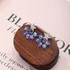 Pendientes de Cristal con Forma de Lazo Color Aguja de Plata para Mujer, Lujo Ligero, Diseño de Nicho, Pendientes de Circonita, Joyería para Orejas de Celebridad de Internet, Versátiles