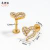 Zeming Acero Inoxidable Trébol de Cuatro Hojas Huazi Fragancia Pendientes de Zirconia para Abuela Lujo Ligero Pendientes de Hélice de Oreja de Gama Alta Pendientes de Nicho