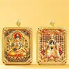 Thangka semi-pintado a mano estilo Tíbet con pintura dorada y collar de cordón de cinco colores