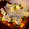Caja de Batería Luces de Guirnalda de Flor de Cerezo Simulada LED para Habitación Interior Decoración de Bodas Luces de Ambiente Luces de Flores Artificiales Brillantes