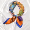 Pañuelo de seda pequeño cuadrado para mujer, pañuelo para la cabeza de verano, banda para el cabello, protección para el cuello de primavera y otoño, pañuelo pequeño profesional, moda versátil, bufanda de estilo occidental para mujer