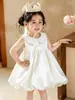 Nuevo vestido de cumpleaños 2026 para niñas pequeñas, vestido de dama de honor para bodas, atuendo para el primer cumpleaños, vestido de princesa con una falda voluminosa de tul, elegante y lindo