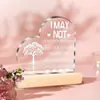 Decoração de Mesa Dia dos Namorados Amor com Base de Madeira Acrílico Transparente Dia dos Pais Ornamentos